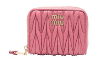 MIU MIU Leather Wallet Women's Pink