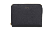 CELINE Cow Leather Card Holder, Coin Purse Women's Black