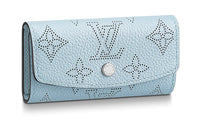 LOUIS VUITTON Cow Leather Wallet Key Pouch Women's Blue