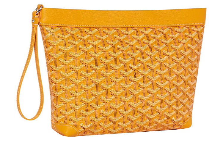 GOYARD Canvas With Calfskin Dog's Teeth Toiletry Bags Storage Bags Clutches Unisex Yellow