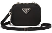 PRADA Nylon Fabric Crossbody Bag Unisex Black