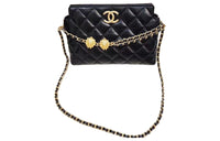 CHANEL Sheepskin Crossbody Bag, Shoulder Bag Women's Black
