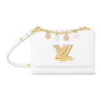 LOUIS VUITTON Twist Leather Shoulder Bag Crossbody Bag Medium Size Women's White