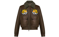 LOUIS VUITTON X Nigo Leather Blouson With Tiger Patches Jacket