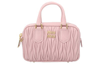 MIU MIU Arcadie Collection Matelassé Nappa Leather One Shoulder Handbag Regular Women's Pink