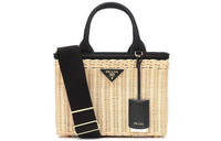 PRADA Canvas One Shoulder Handbag Women's Beige