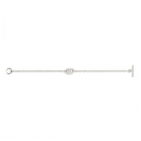HERMES White Gold Diamond Bracelets Women's Silver