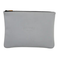 HERMES Neoprene Clutch Small Size Unisex 05 Argente Silver