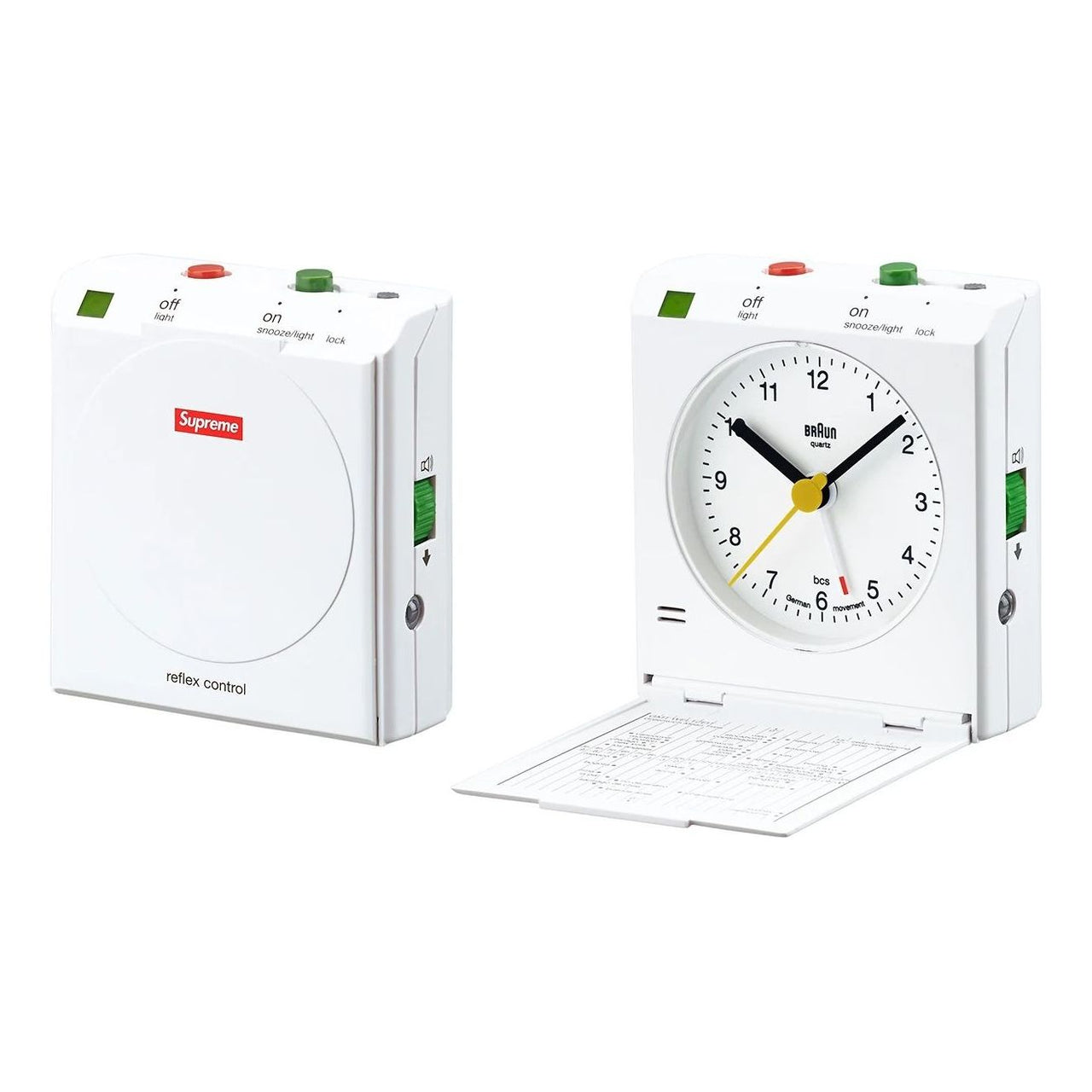 Supreme Braun Travel Alarm Clock SS15 'White' SUP-SS15-1615