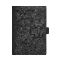 HERMES H Passant Epsom Leather Wallet Women's Black