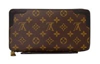 LOUIS VUITTON Monogram Canvas With Cow Leather Wallet Unisex Brown