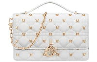 DIOR Sheepskin Shoulder Bag Crossbody Bag Handbag Women's White