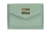 MIU MIU Leather Wallet Small Size Women's Green