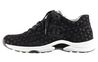 CHANEL Suede Trainer Printed Cc Black Women's