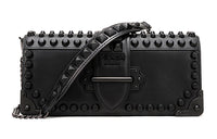 PRADA Cow Leather Shoulder Bag Women's Black