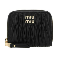 MIU MIU Quilting Lambskin Wallet Women's Black