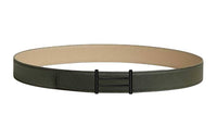 HERMES Double Sided H Shaped Smooth Buckle Leather Belts Men's Green/Beige Width 3.2CM