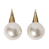 MIU MIU Metal Pearl Synthetic Bead Earrings Unisex Gold