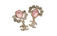 CHANEL Earrings Women's Pink/Gold