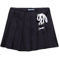 PRADA Pleated Drill Mini Skirt