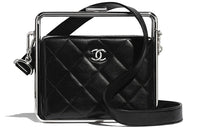 CHANEL Sheepskin Shoulder Bag Women's Black