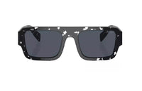 PRADA Plate Frame Square Sunglasses Men's Black