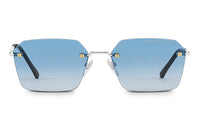 LOUIS VUITTON Metal Square Sunglasses Men's Silver