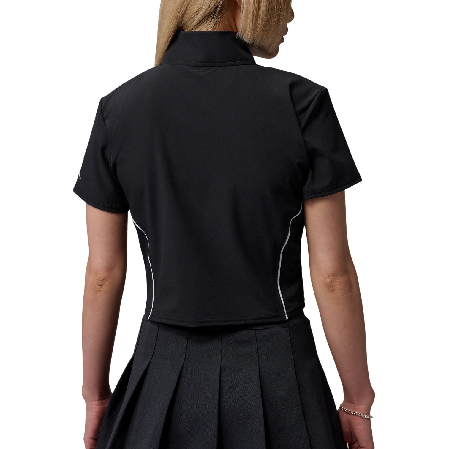 (WMNS) Jordan BRK Short Sleeve Full-Zip Graphic Top 'White Black' IF1375-010