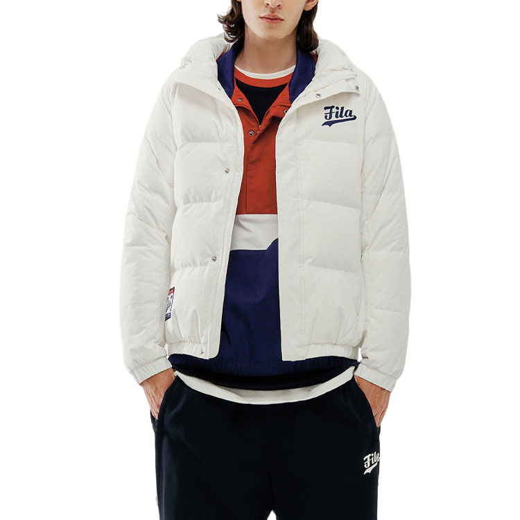 FILA FUSION Logo Print Down Jacket 'White Black' T11M042902F-WT