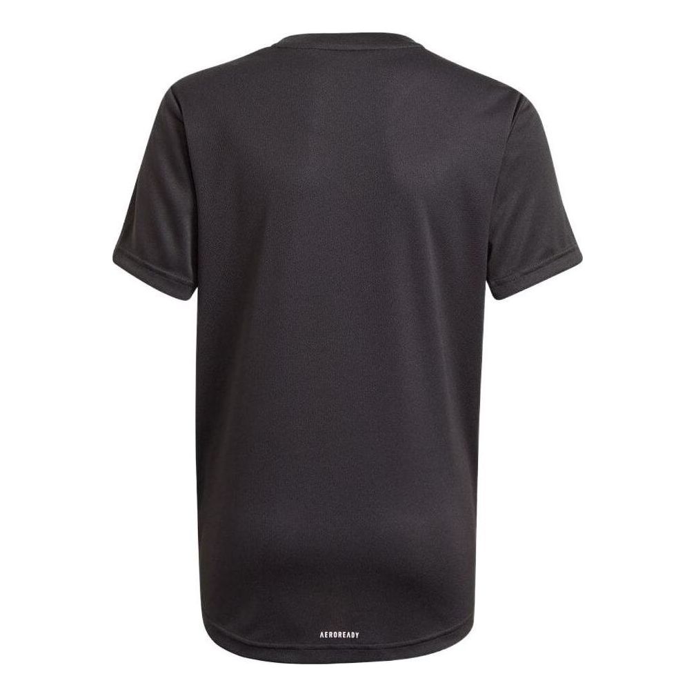 (GS) adidas Aeroready Designed To Move Big Logo T-Shirt Asia Sizing 'Black White' GN1478