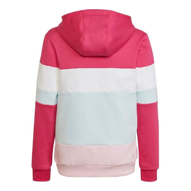 (GS) adidas Colorblock Fleece Hoodie Asia Sizing 'Pink White' HN8554