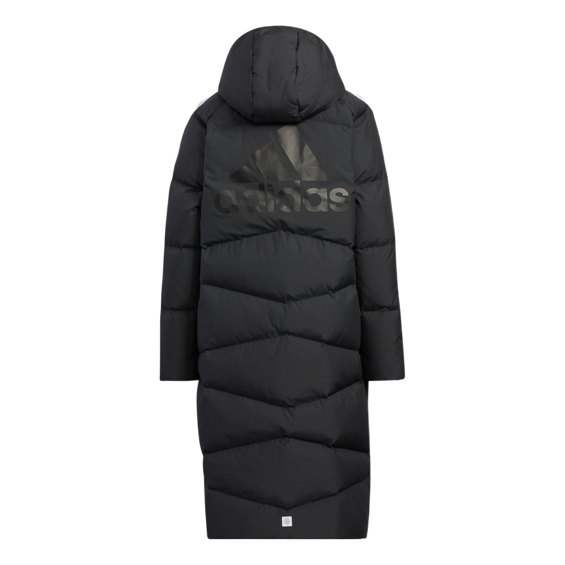 (GS) adidas Long Padded Down Jacket Asia Sizing 'Black White' HM7163