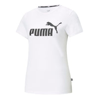 (WMNS) PUMA Essentials Logo T-shirt 'White Black' 586774-02