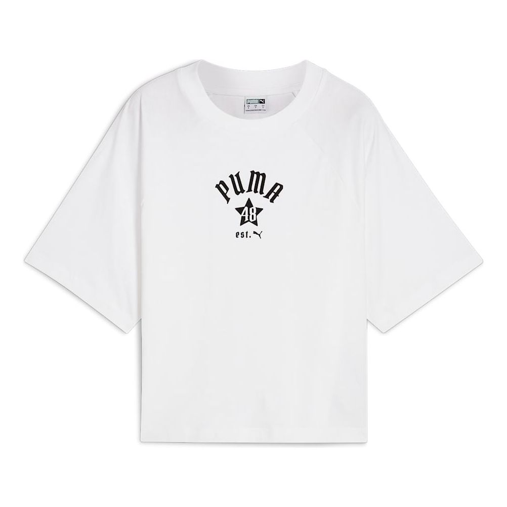 (WMNS) PUMA Classics Relaxed T-shirt 'White' 626808-02