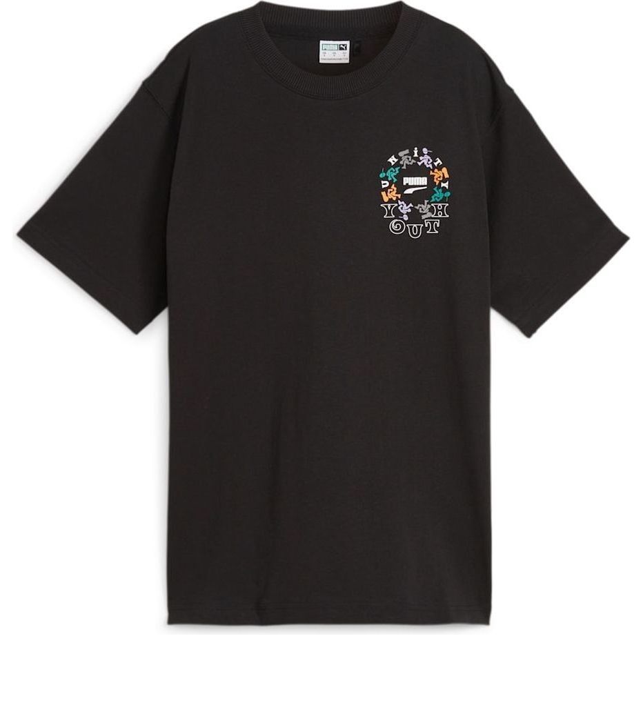(WMNS) PUMA Youth Graphic T-shirt 'Black' 626119-51
