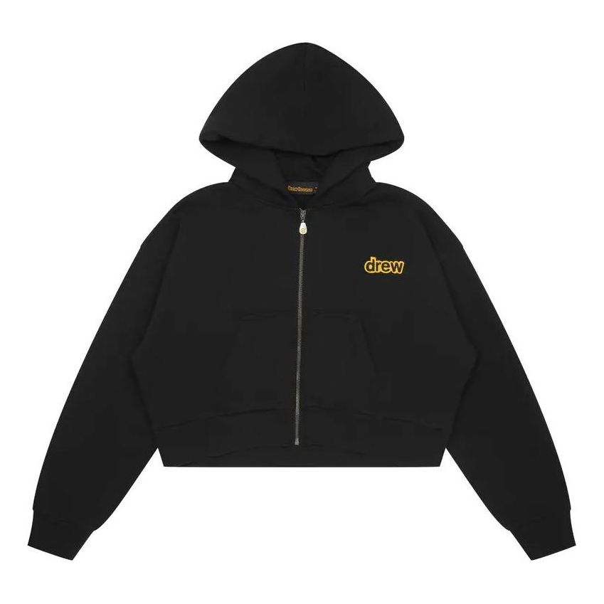 Drew House Cropped Zip Up Hoodie 'Black' DW-FW22-1222-03