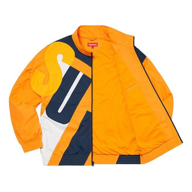 Supreme Big Letter Track Jacket 'Yellow White Navy' SUP-SS20-563
