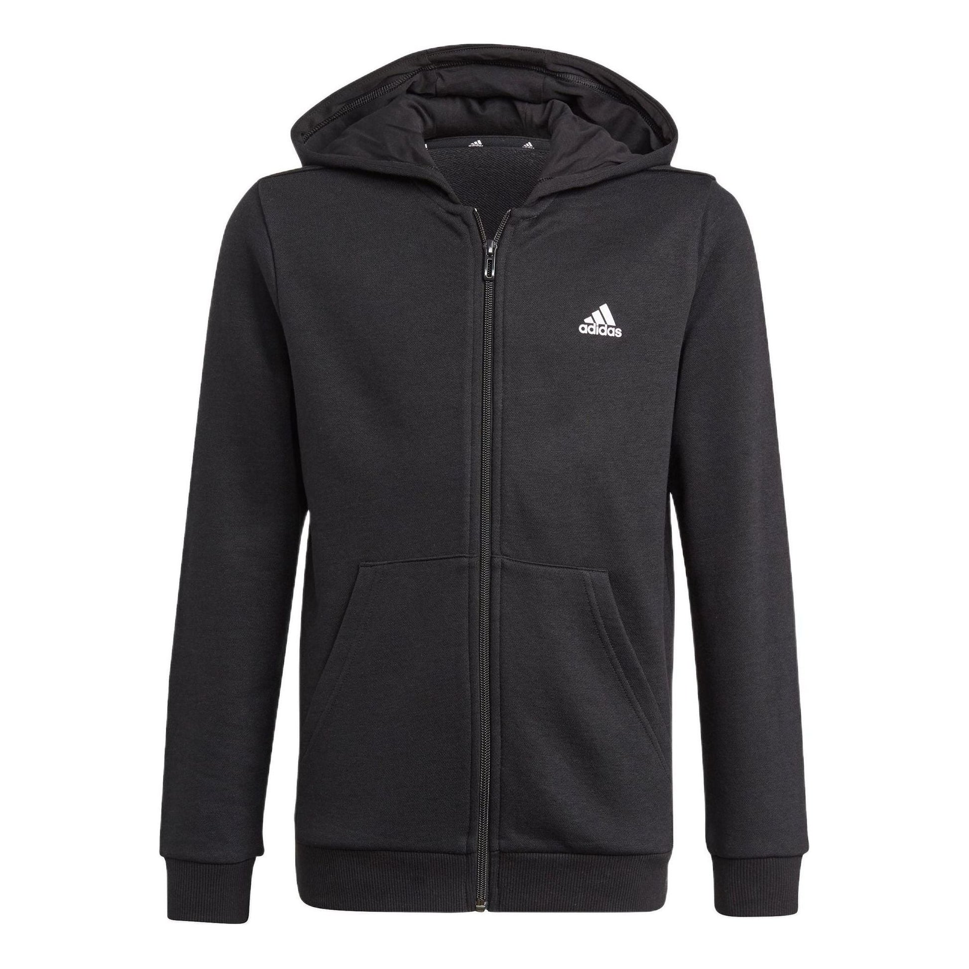 (GS) adidas Essentials Full-Zip Hoodie Asia Sizing 'Black White' GN4020