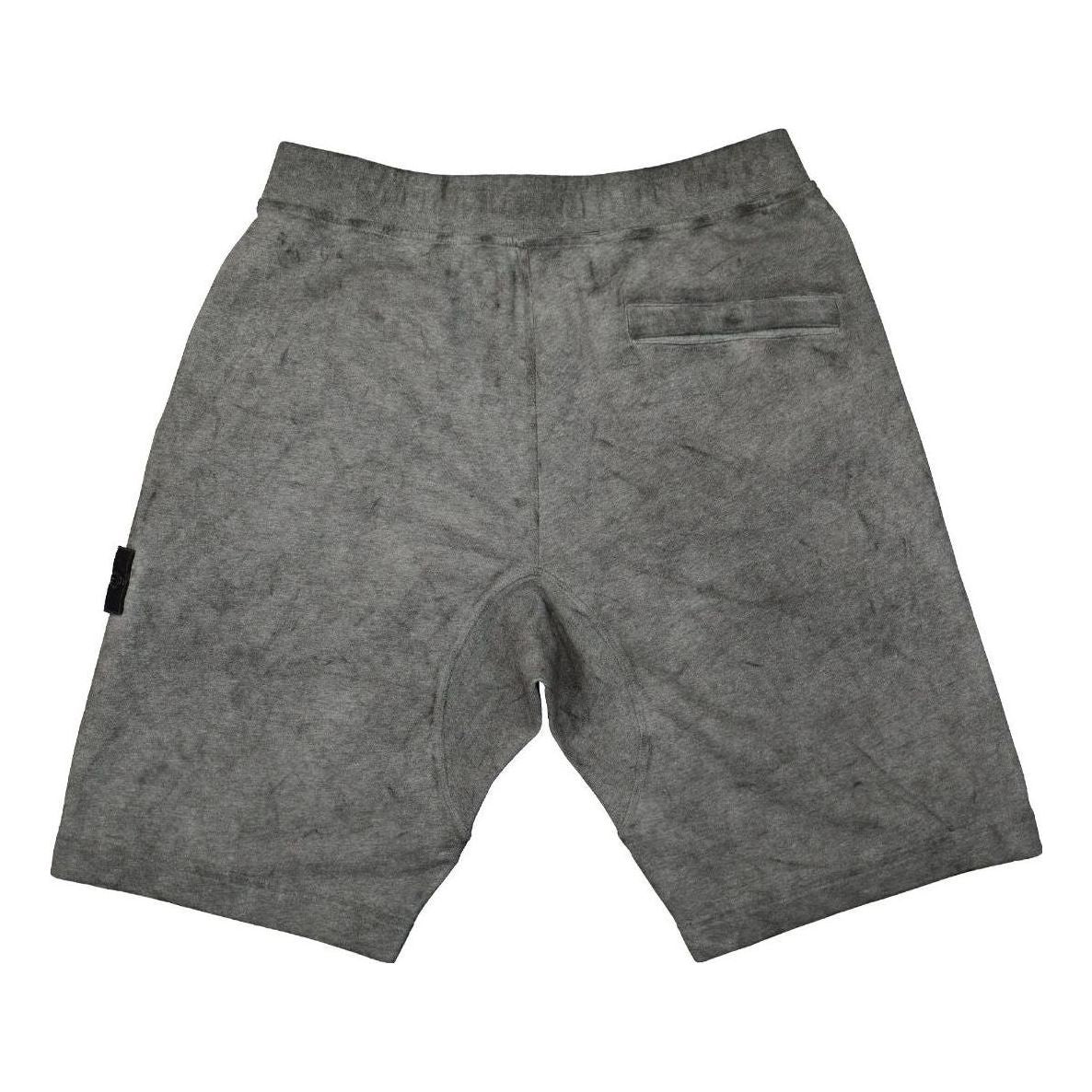 STONE ISLAND Patch Logo Fleece Shorts 'Melange Black' 741563690-V1M29