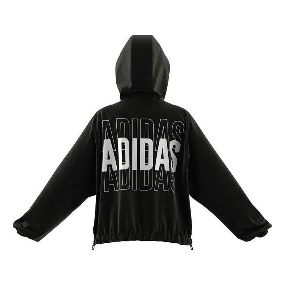 (WMNS) adidas Essentials Repeat Logo Loose-Fit Windbreaker Asia Sizing 'Black White' HC9160