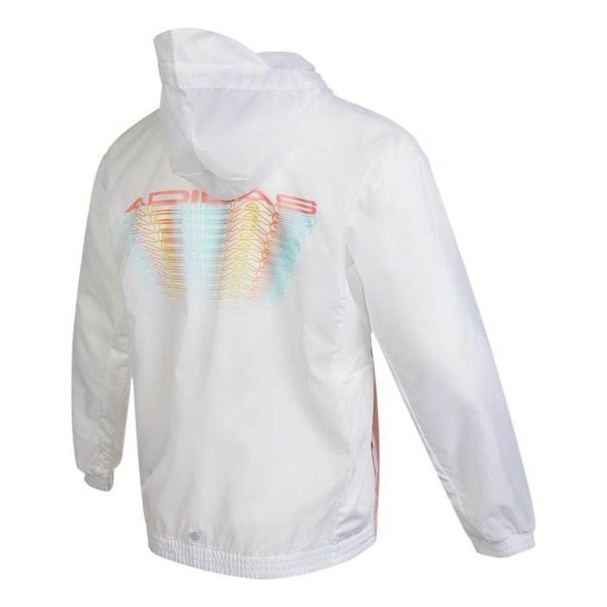 (GS) adidas Logo Windbreaker Jacket Asia Sizing 'White Pink Purple' HE2563