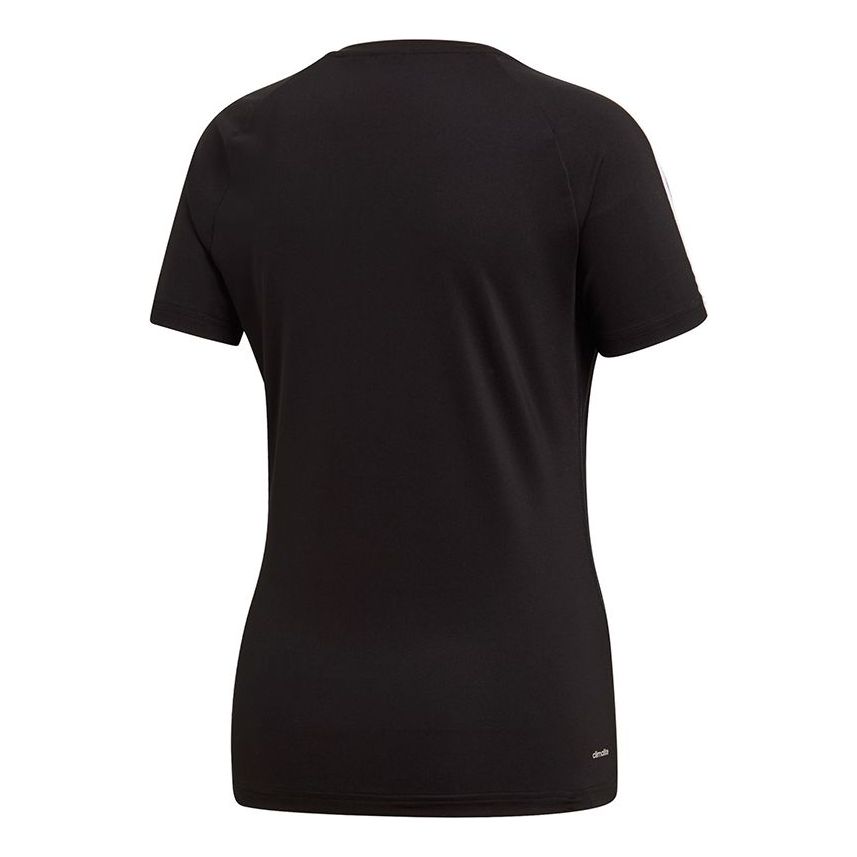(WMNS) adidas Design 2 Move 3-Stripe T-Shirt Asia Sizing 'Black' EH8722