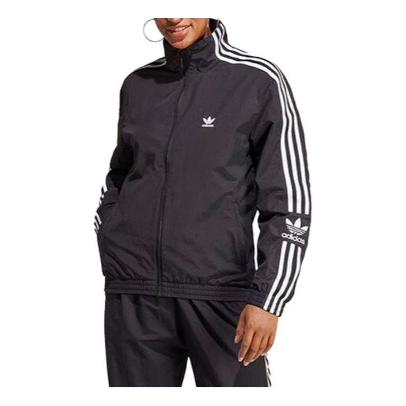 (WMNS) adidas Adicolor Classics Lock-Up Track Jacket Asia Sizing 'Black White' IB7443