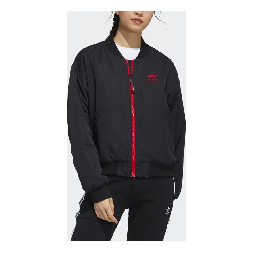 (WMNS) adidas CNY MA-1 Bomber Asia Sizing 'Black Red' GN9071