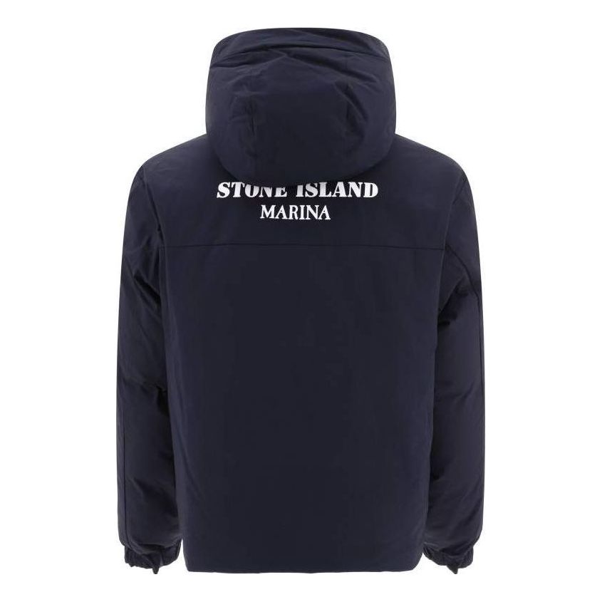 STONE ISLAND Logo Printed Zip-up Padded Jacket 'Navy' 7915424X2-V0020