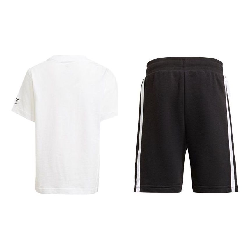 (GS) adidas Graphic Trefoil Shorts T-Shirt Set Asia Sizing 'White Yellow Black' GN4145