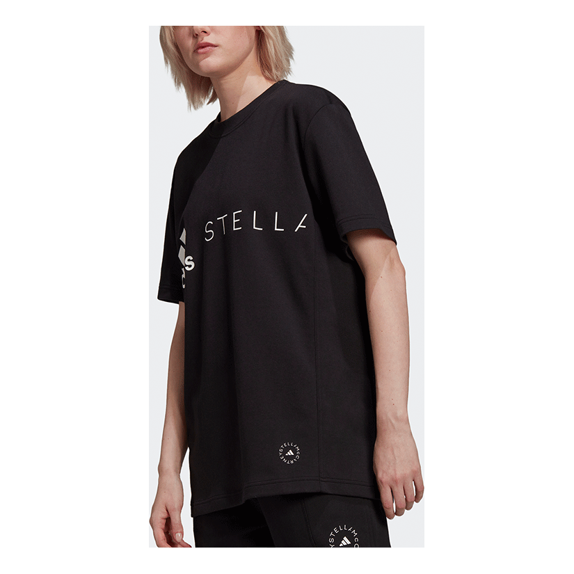 (WMNS) adidas by Stella McCartney Logo T-Shirt Asia Sizing 'Black White' HB7402