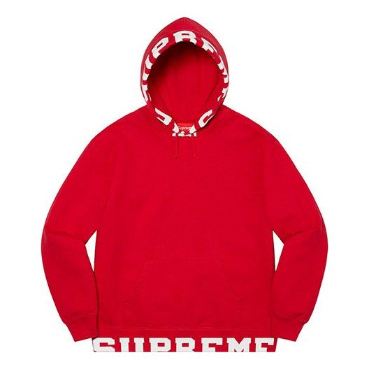 Supreme Cropped Logos Hooded Sweatshirt 'Red White' SUP-SS21-723