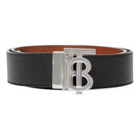 Burberry 26 TB Monogram Buckle Reversible Belt 'Black Tan' 8043247
