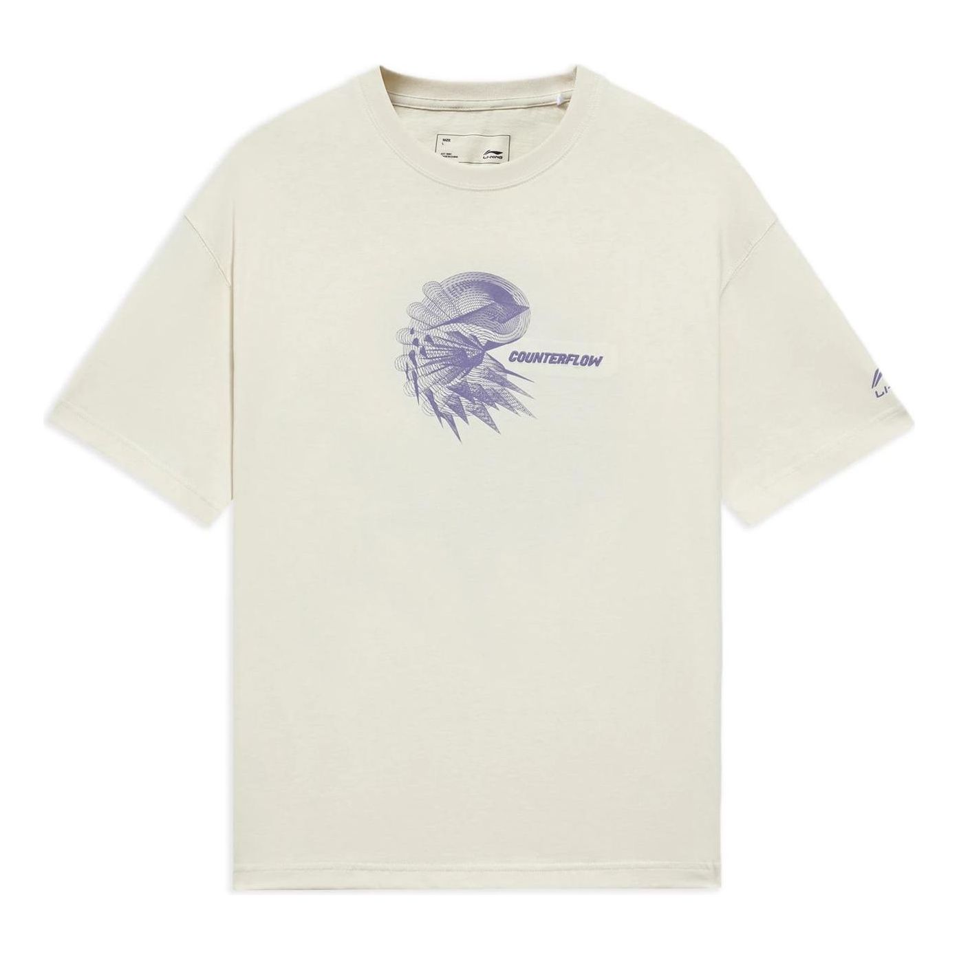 Li-Ning Counterflow Graphic T-shirt 'Creamy White' AHSS885-2